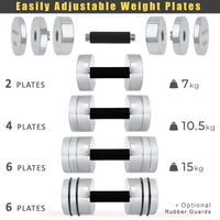 Adjustable Steel Dumbbells - Compact and Versatile Home Fitness Equipment - 5kg, 10kg and 15kg Versions by NORDFIT