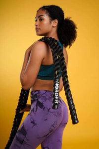 NORDFIT Battle Ropes – 9m, 12m and 15m – 38mm Thickness – Optional Anchor – Black Fitness Ropes - Fitness and Home Gym Equipment